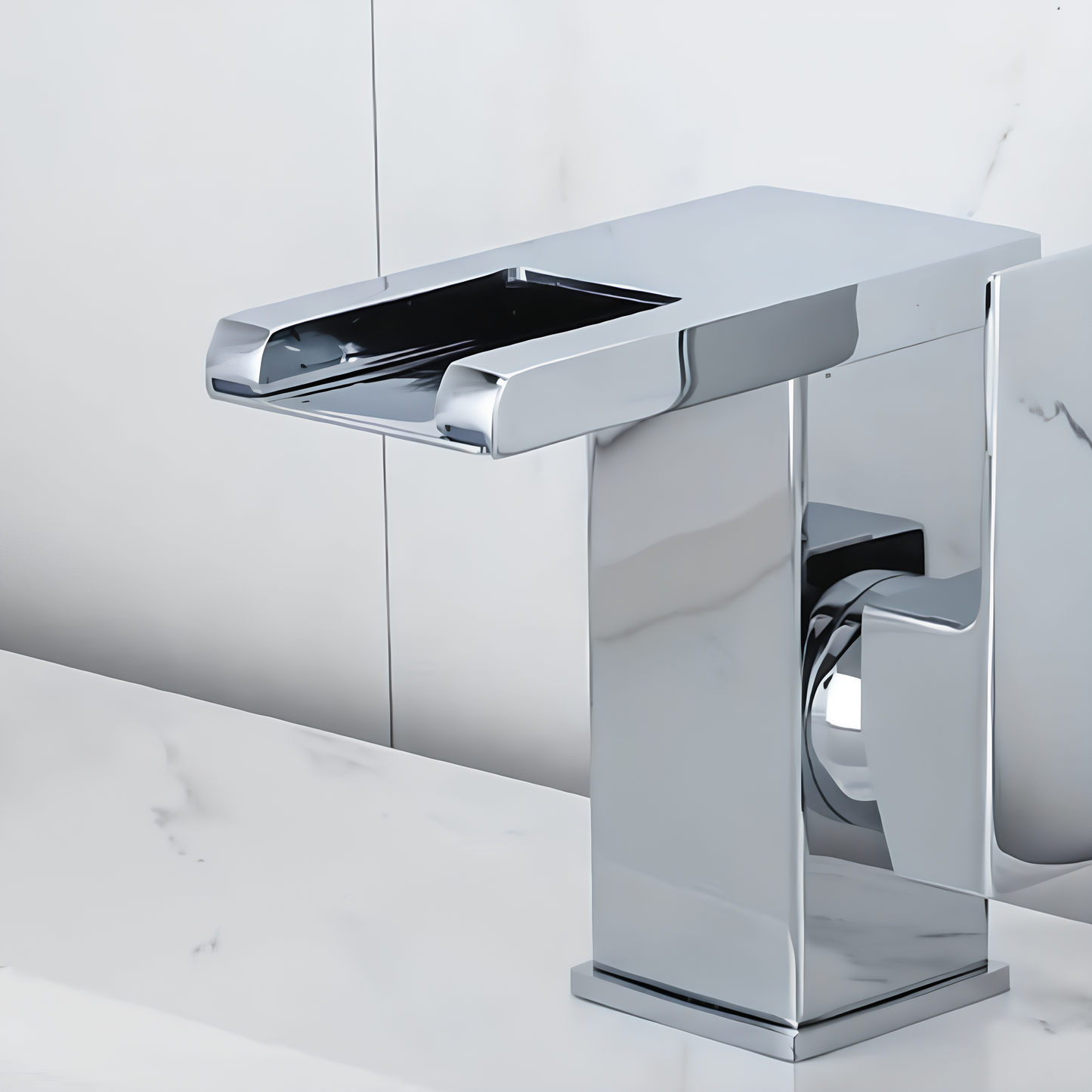 Robinet de lavabo noir à LED – Affichage lumineux, cascade élégante, eau chaude et froide