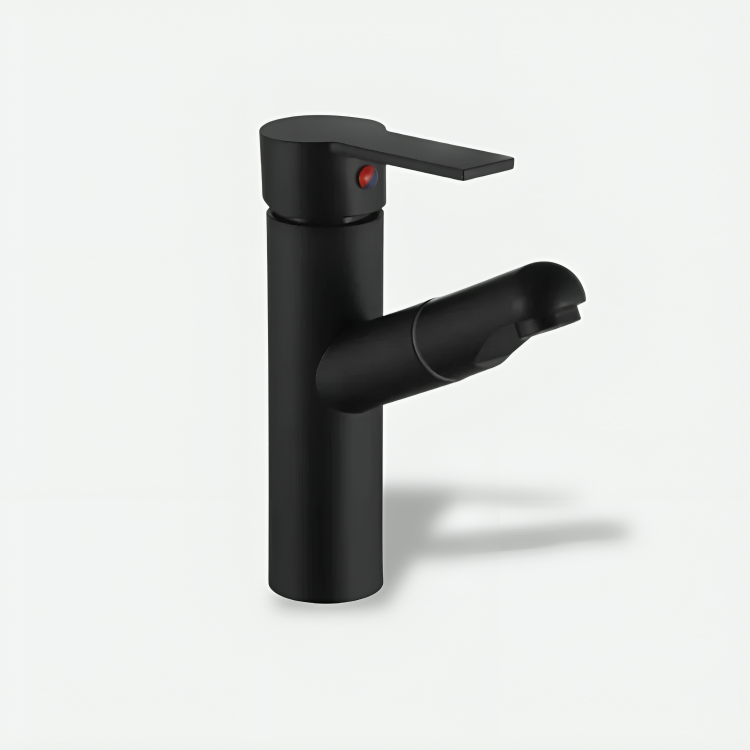 Robinet salle de bain extractible chromé – Bec rétractable à levier unique
