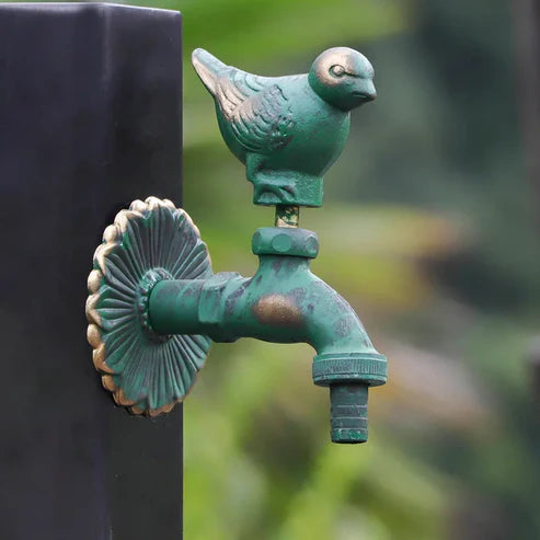 Robinet décoratif extérieur – Laiton antique & motif animaux