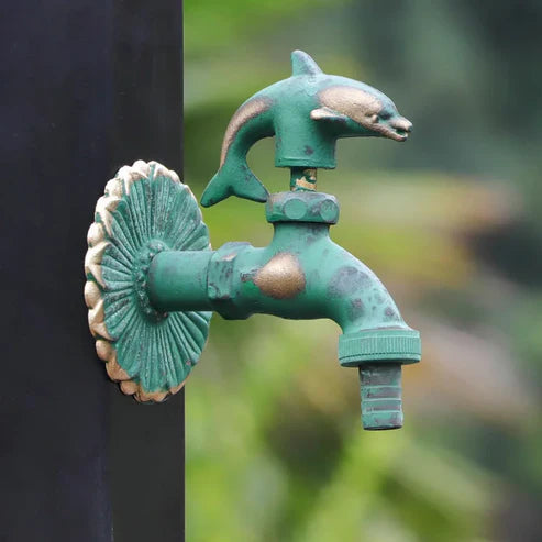 Robinet décoratif extérieur – Laiton antique & motif animaux
