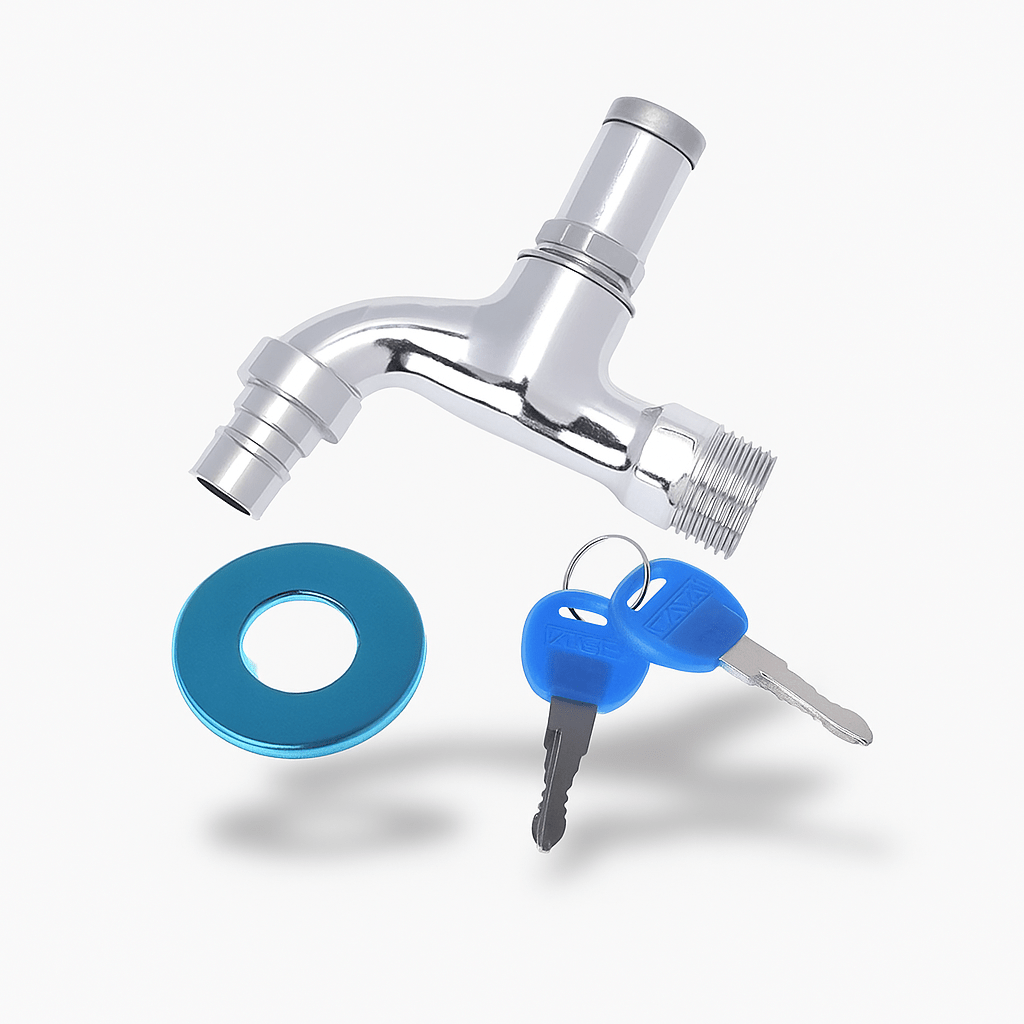 Robinet antivol G1/2" en laiton avec clé – Fixation murale extérieure