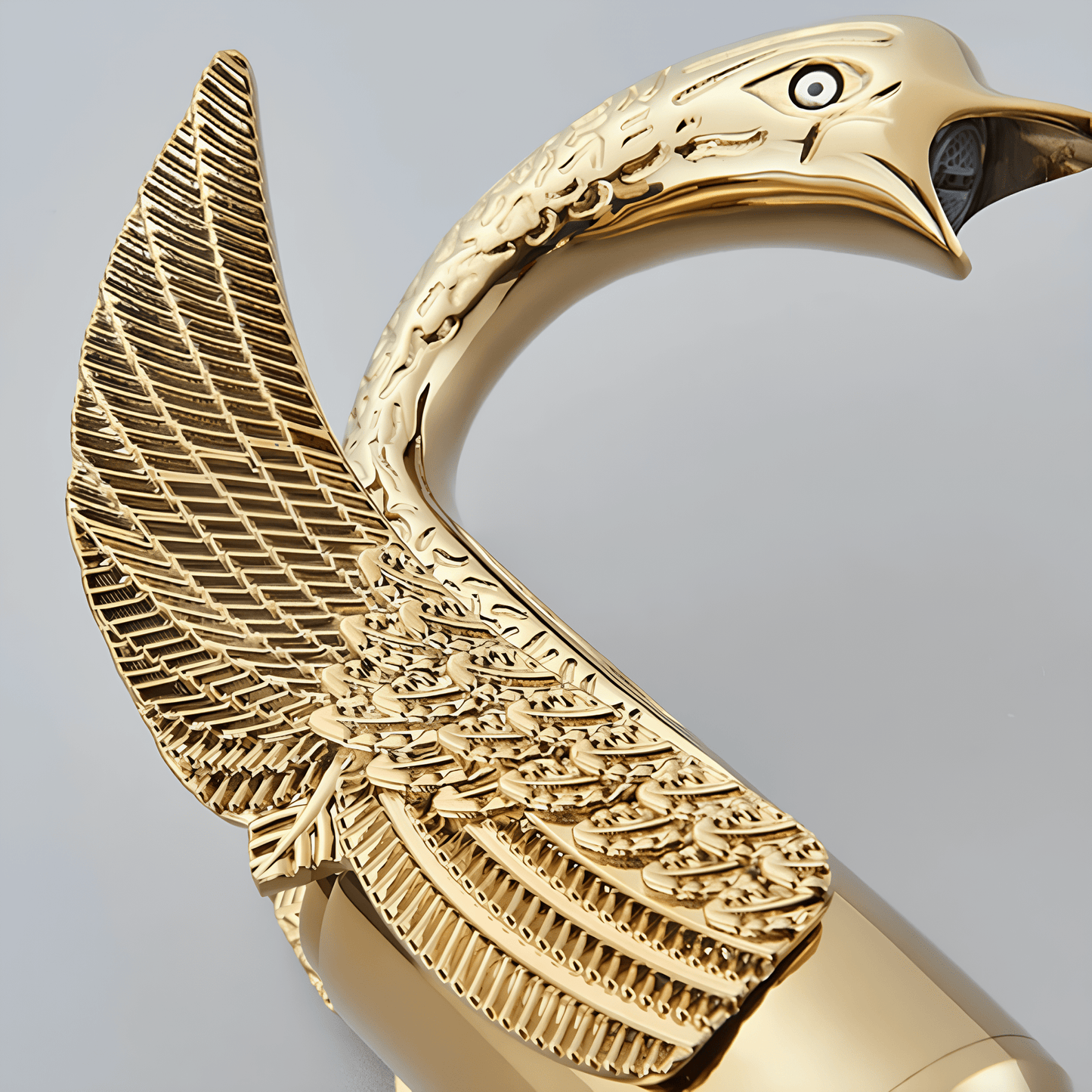 Robinet lavabo doré – Forme cygne élégant en laiton massif