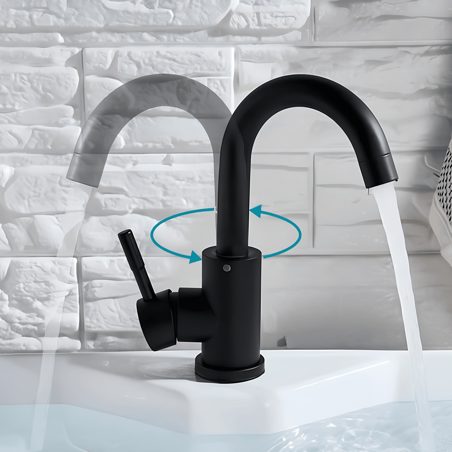 Robinet lavabo noir – Mitigeur salle de bain inox noir mat