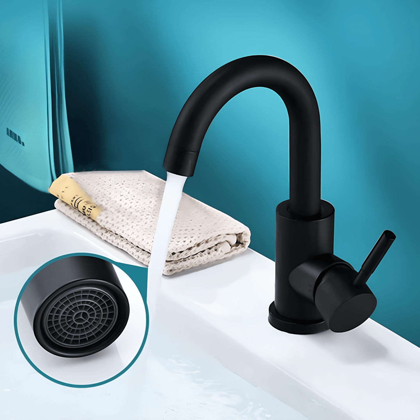 Robinet lavabo noir – Mitigeur salle de bain inox noir mat