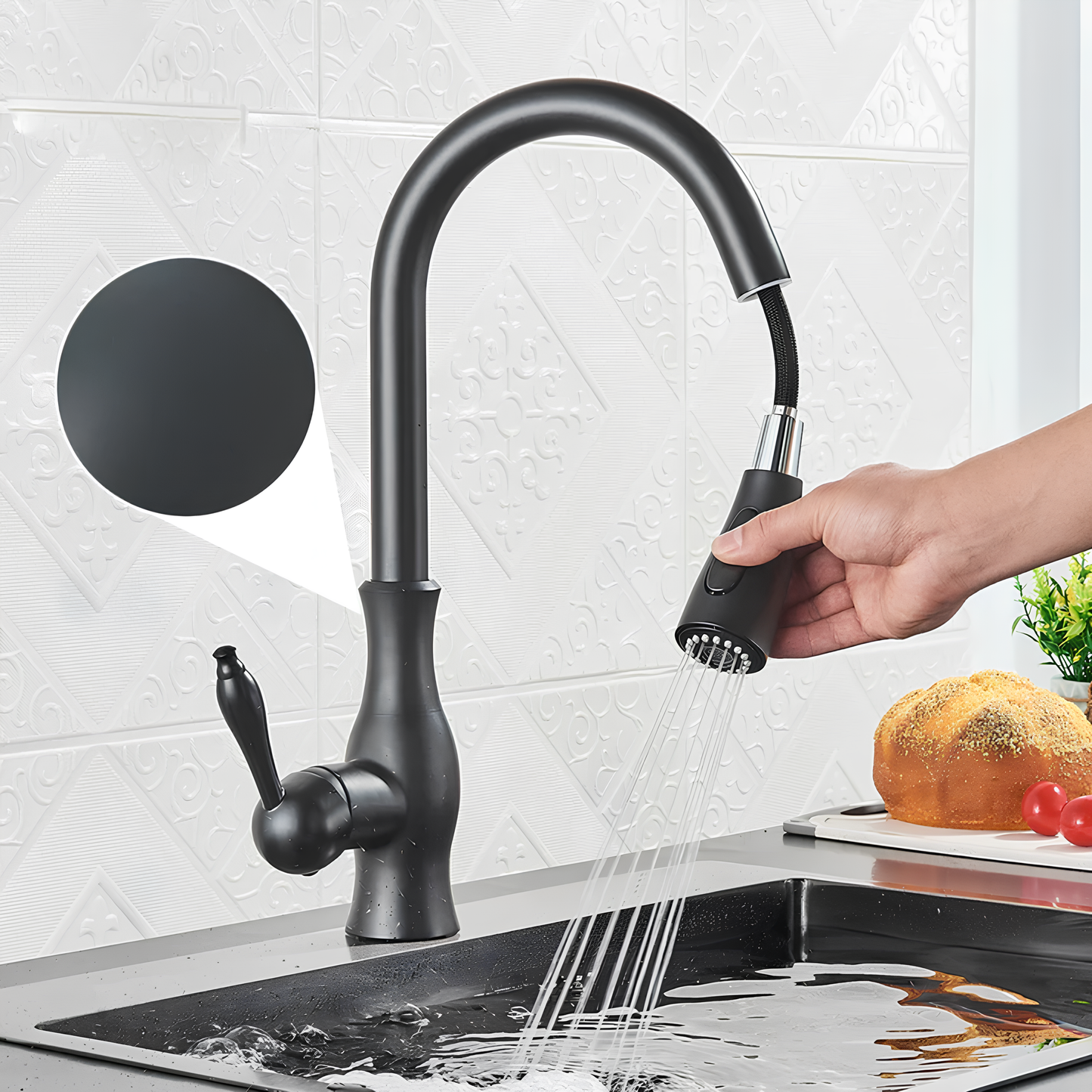 Robinet de cuisine avec bec flexible