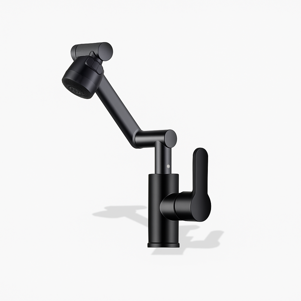 Robinet salle de bain noir orientable – Design moderne en acier inoxydable