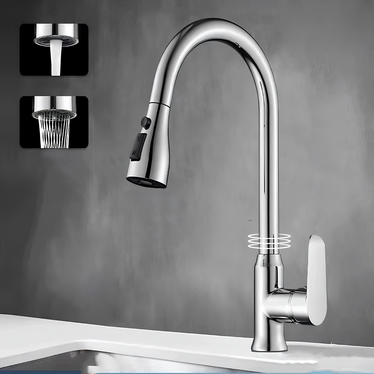 Robinet de cuisine extractible – Design épuré et performant