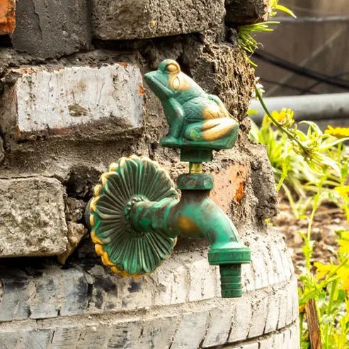 Robinet décoratif extérieur – Laiton antique & motif animaux