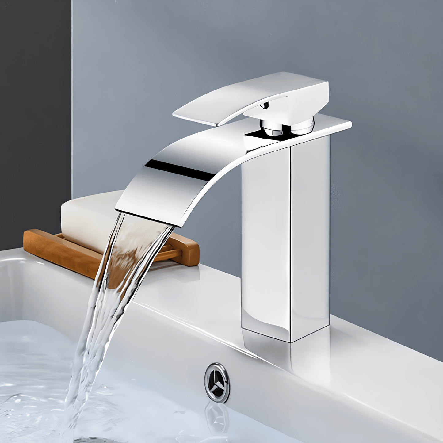 Robinet cascade salle de bain noir – Inox 30 cm design moderne