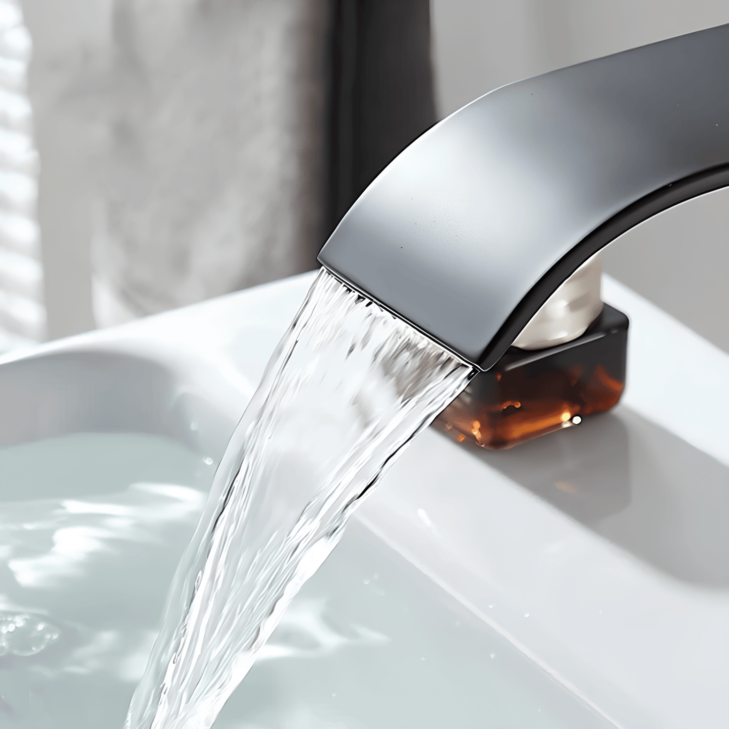 Robinet cascade salle de bain noir – Inox 30 cm design moderne