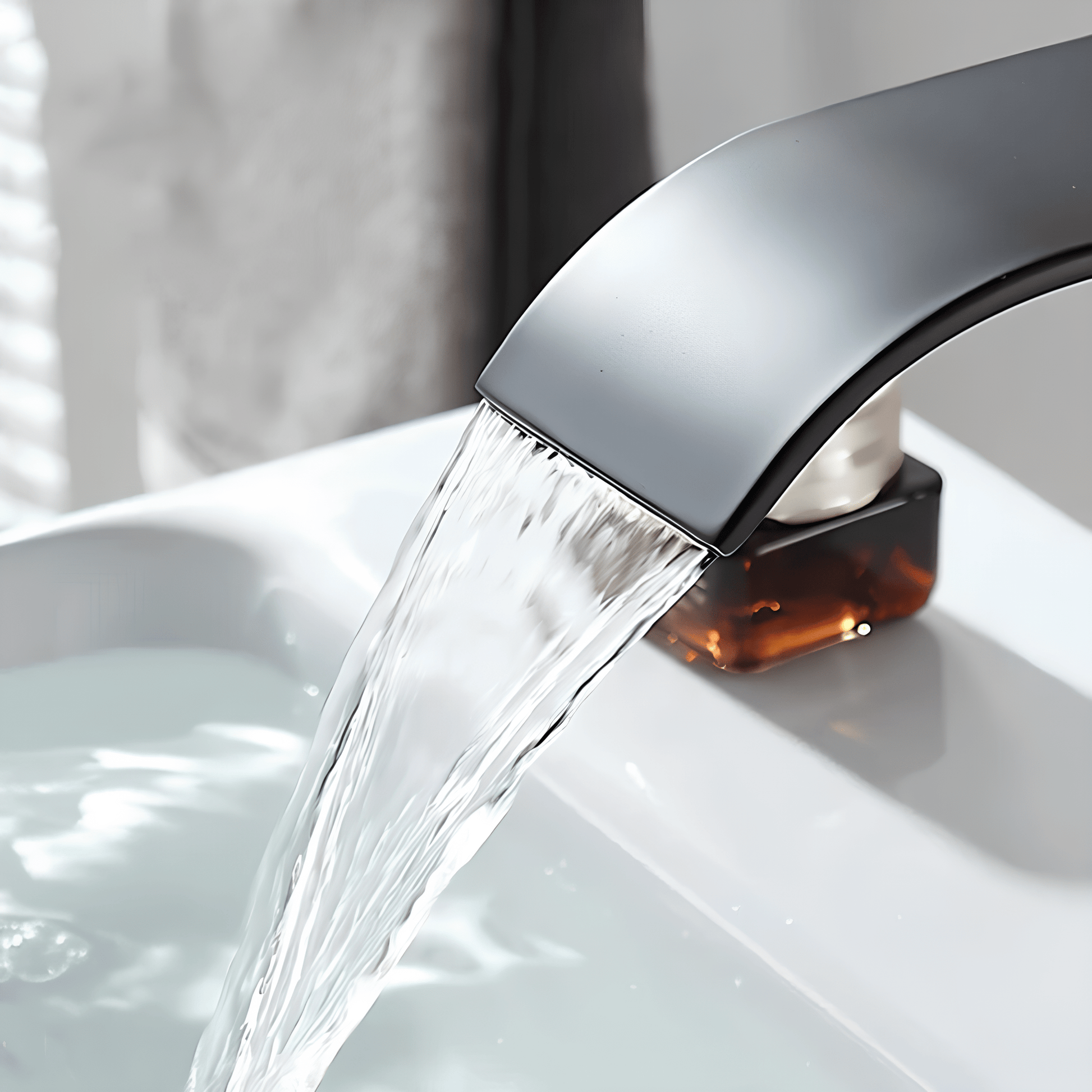Robinet cascade salle de bain noir – Inox 30 cm design moderne