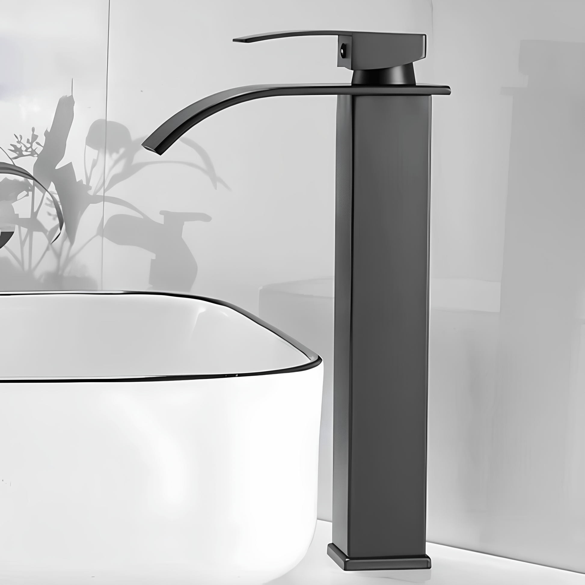 Robinet cascade salle de bain noir – Inox 30 cm design moderne