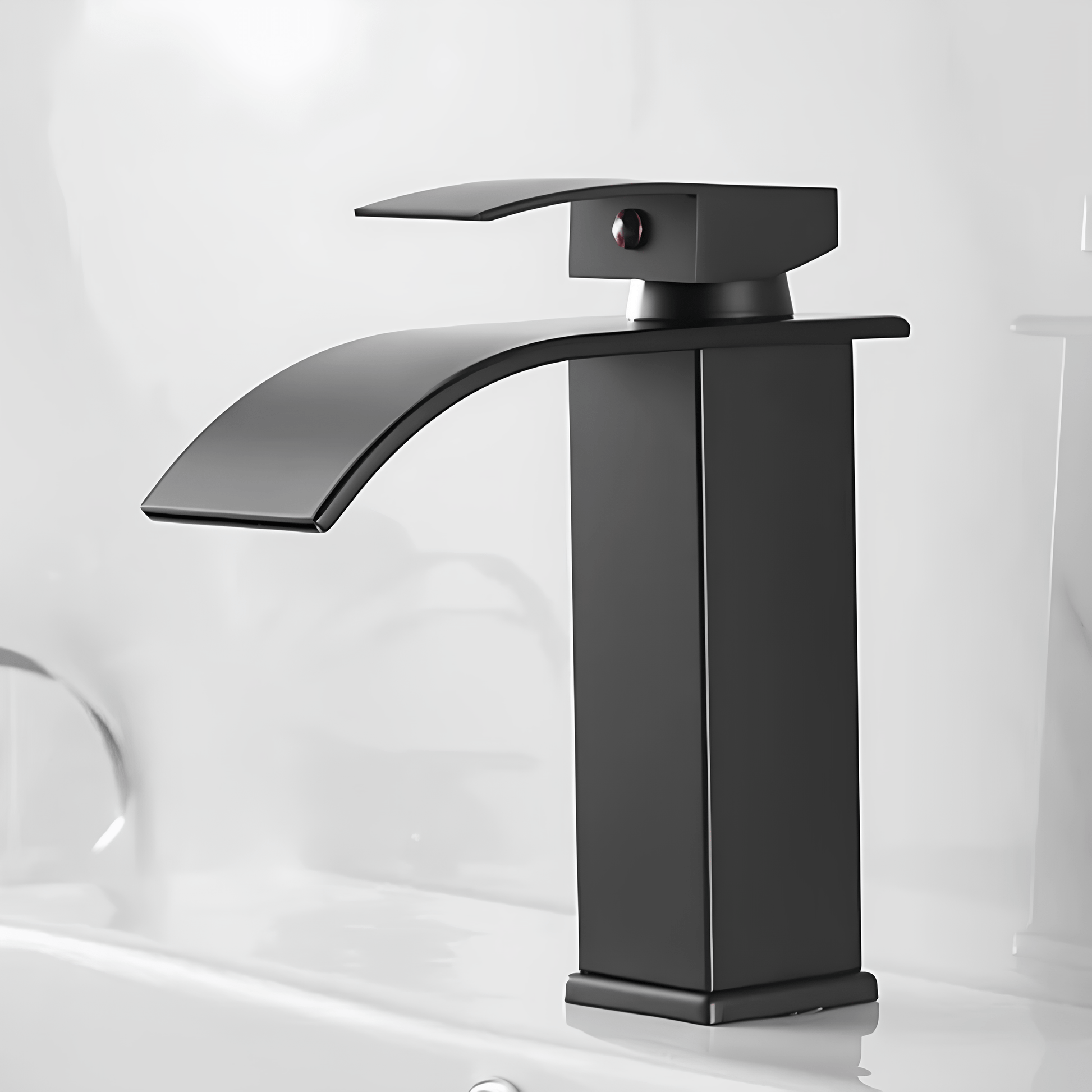 Robinet cascade salle de bain noir – Inox 30 cm design moderne
