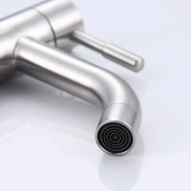 Robinet cuisine noir haut – Inox mat, eau froide
