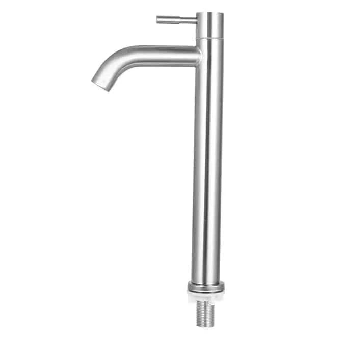 Robinet cuisine noir haut – Inox mat, eau froide