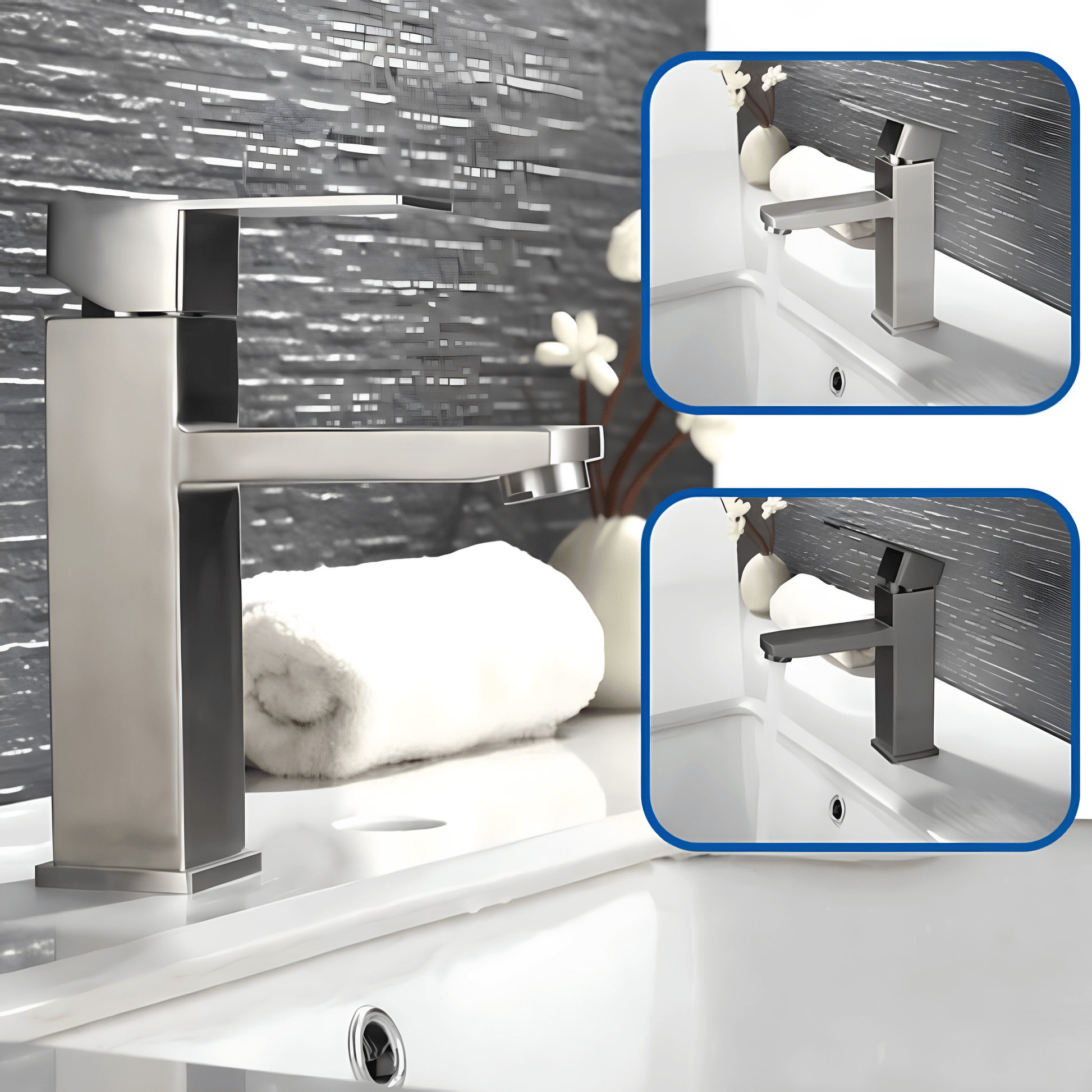 Robinet lavabo inox brossé DQOK – Monocommande élégante
