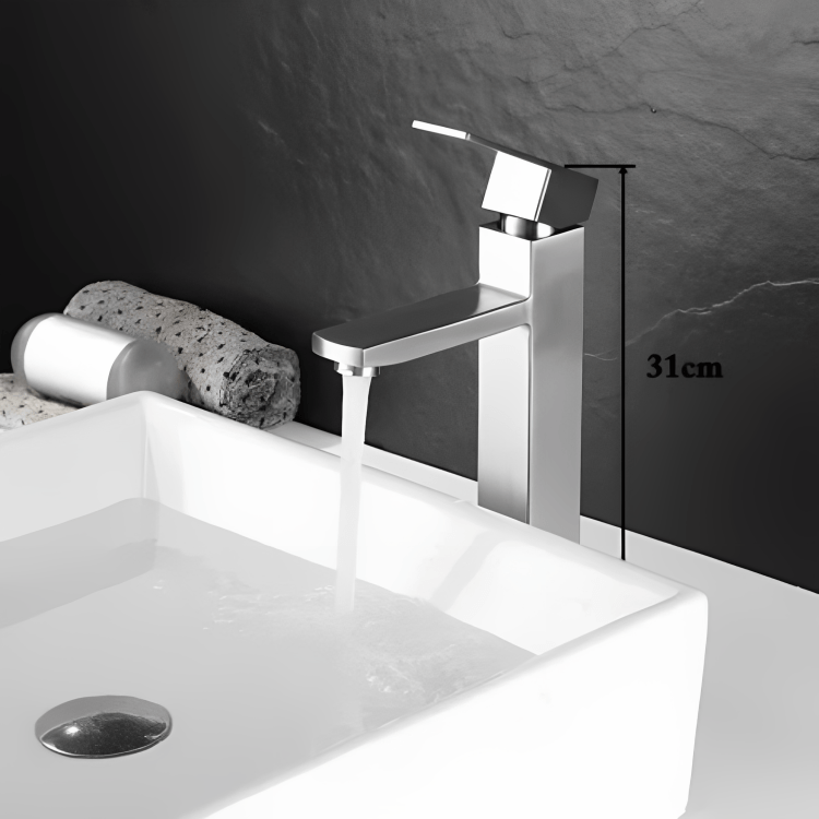Robinet lavabo inox brossé DQOK – Monocommande élégante
