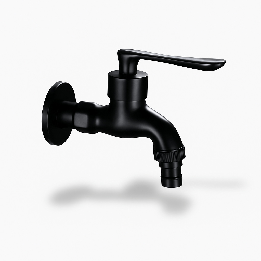 Robinet mural en laiton noir – Robinet extérieur G1/2" design