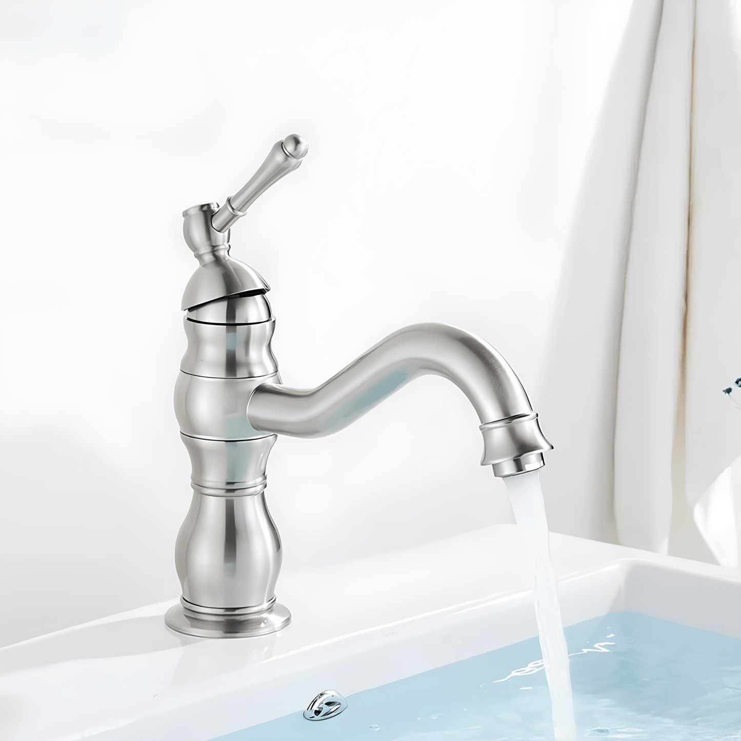 Robinet salle de bain rétro – Laiton antique à poignée unique