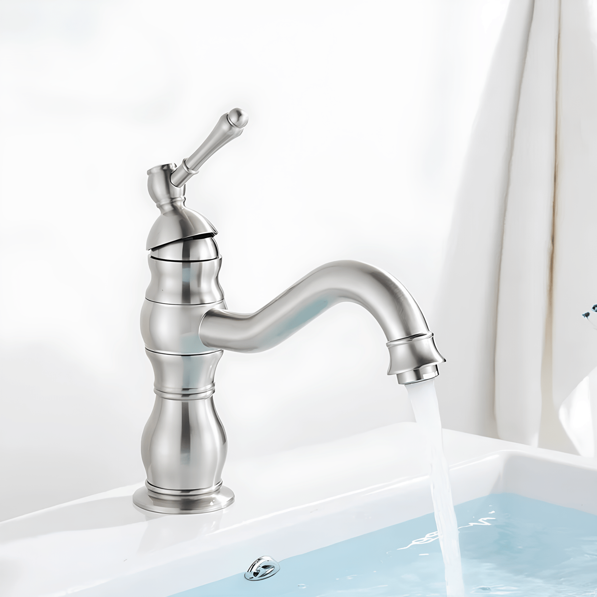 Robinet salle de bain rétro – Laiton antique à poignée unique
