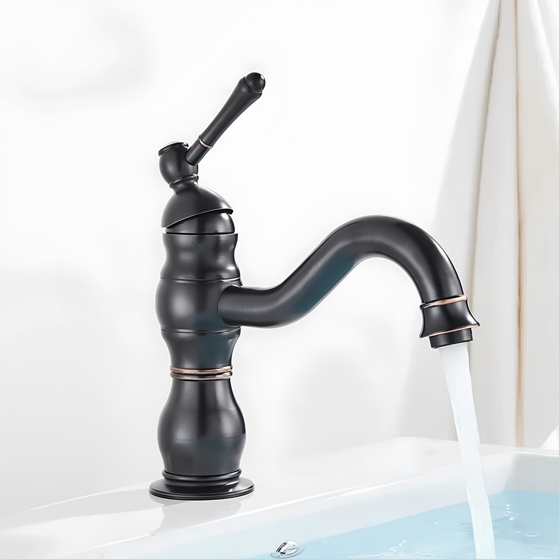 Robinet salle de bain rétro – Laiton antique à poignée unique